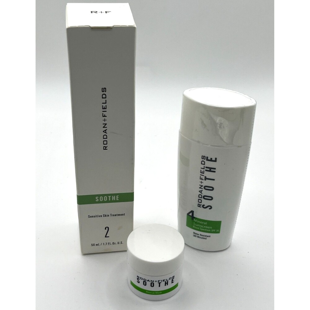 Rodan + Fields Soothe Sensitive Skin Treatment Mineral Sunscreen Rescue Mask Exp